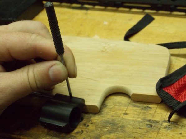 Installing Roll Pin in Gas Block