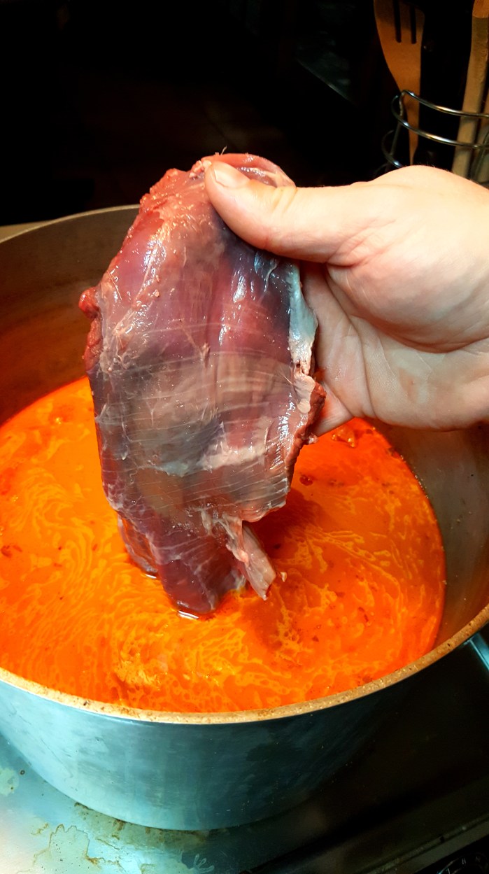 Flank Steak in Crab Boil